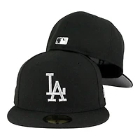 Los Angeles Dodgers Black with Silver LA Logo Grey UV New Era 59FIFTY Fitted Hat