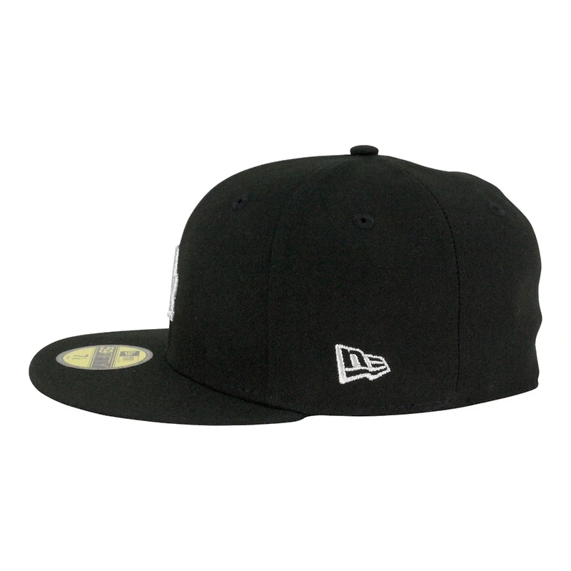 Los Angeles Dodgers Black with Silver LA Logo Grey UV New Era 59FIFTY Fitted Hat