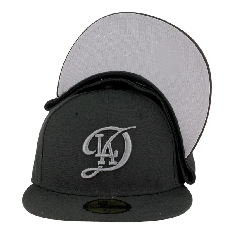Los Angeles Dodgers Black with Graphite City Connect Logo Grey UV New Era 59FIFTY Fitted Hat