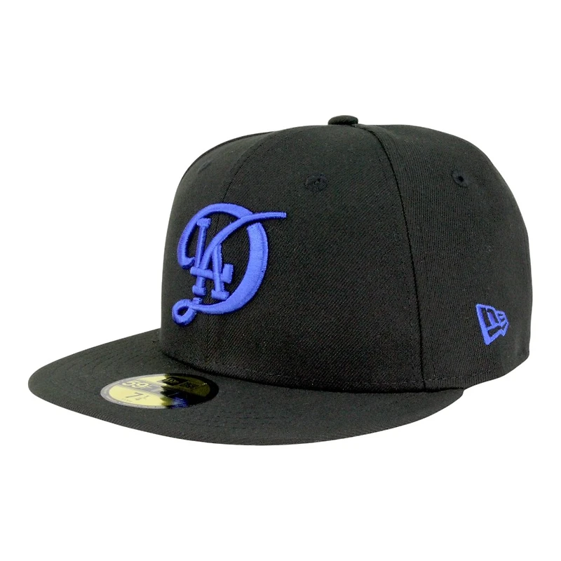 Los Angeles Dodgers Black with Royal Connect Logo Grey UV New Era 59FIFTY Fitted Hat