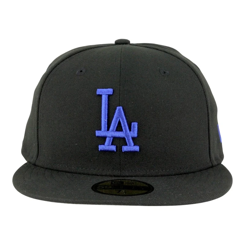 Los Angeles Dodgers Black with Royal LA Logo Grey UV New Era 59FIFTY Fitted Hat