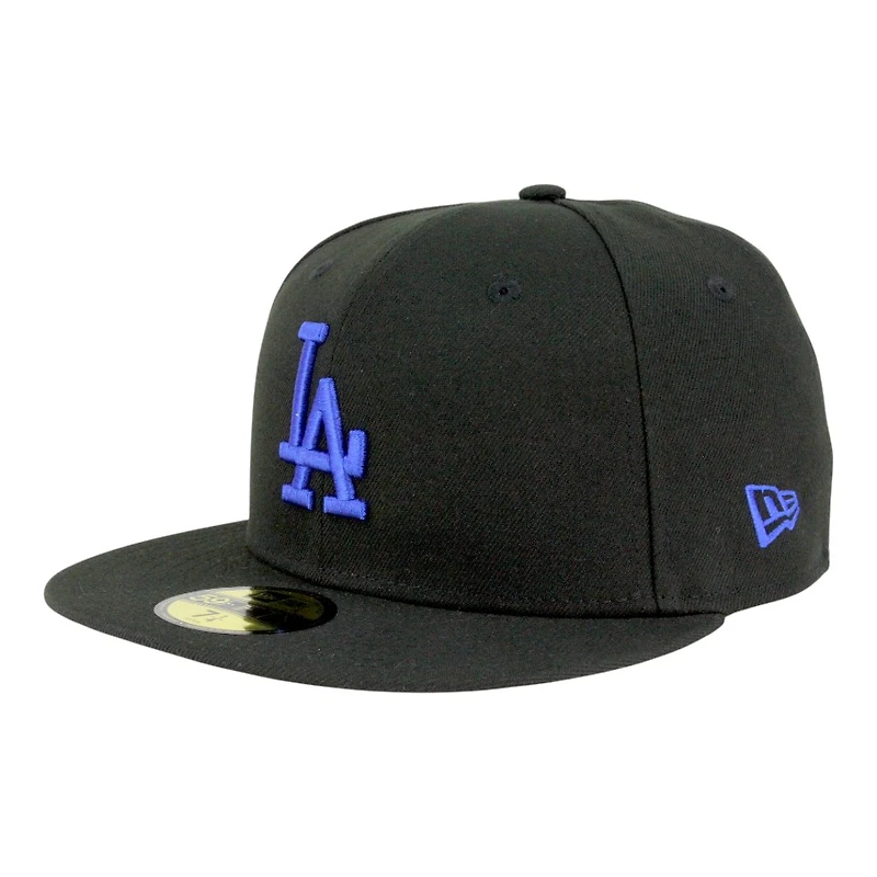 Los Angeles Dodgers Black with Royal LA Logo Grey UV New Era 59FIFTY Fitted Hat