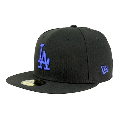 Los Angeles Dodgers Black with Royal LA Logo Grey UV New Era 59FIFTY Fitted Hat