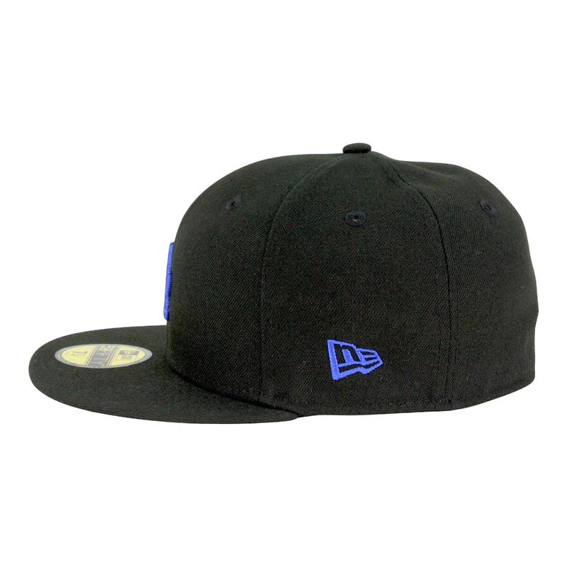 Los Angeles Dodgers Black with Royal LA Logo Grey UV New Era 59FIFTY Fitted Hat