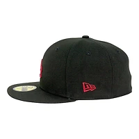 Los Angeles Dodgers Black with Cardinal Red LA Logo Grey UV New Era 59FIFTY Fitted Hat