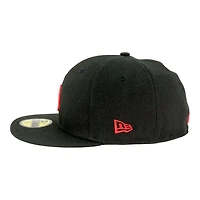 Los Angeles Dodgers Black with Red LA Logo Dark Grey UV New Era 59FIFTY Fitted Hat