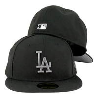 Los Angeles Dodgers Black with Graphite LA Logo Grey UV New Era 59FIFTY Fitted Hat