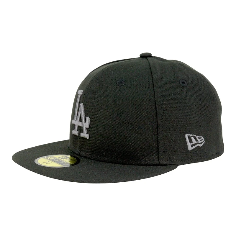 Los Angeles Dodgers Black with Graphite LA Logo Grey UV New Era 59FIFTY Fitted Hat