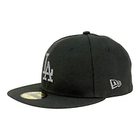 Los Angeles Dodgers Black with Graphite LA Logo Grey UV New Era 59FIFTY Fitted Hat