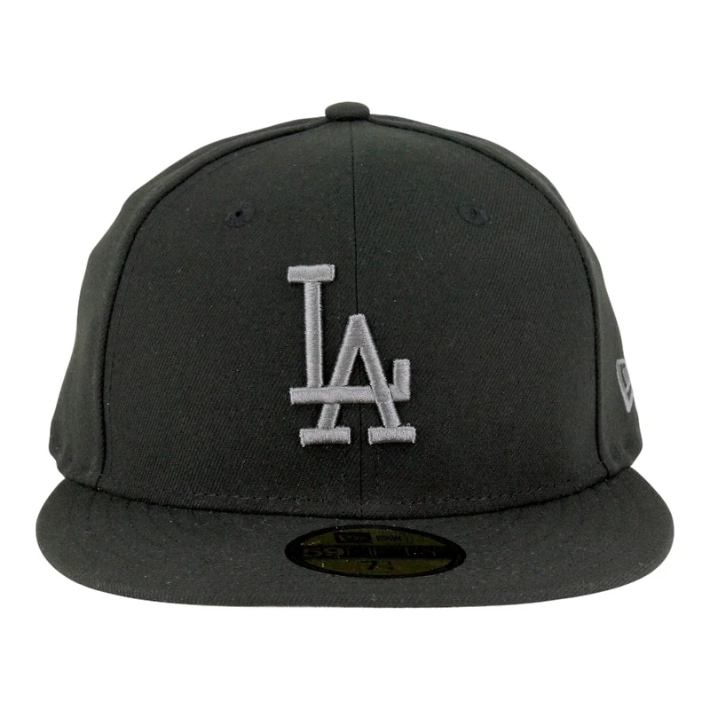 Los Angeles Dodgers Black with Graphite LA Logo Grey UV New Era 59FIFTY Fitted Hat