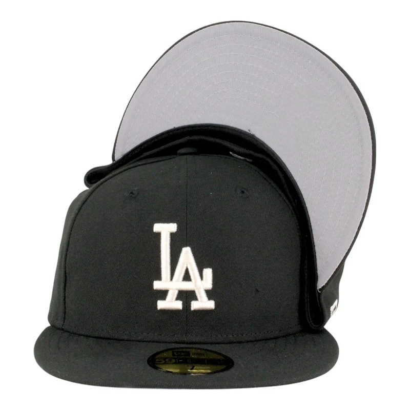 Los Angeles Dodgers Black with Ivory LA Logo Grey UV New Era 59FIFTY Fitted Hat