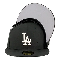 Los Angeles Dodgers Black with Ivory LA Logo Grey UV New Era 59FIFTY Fitted Hat