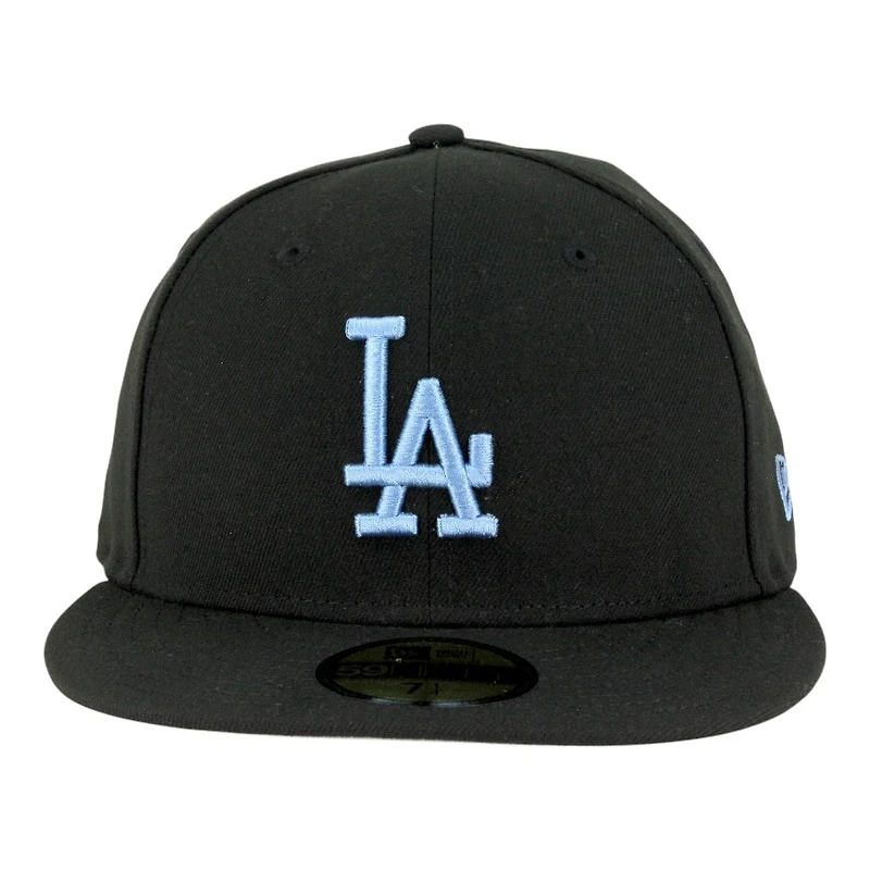 Los Angeles Dodgers Black with Light Blue LA Logo Grey UV New Era 59FIFTY Fitted Hat