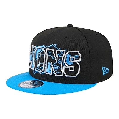 Detroit Lions Black and Blue Splatter New Era 9FIFTY Snapback Hat