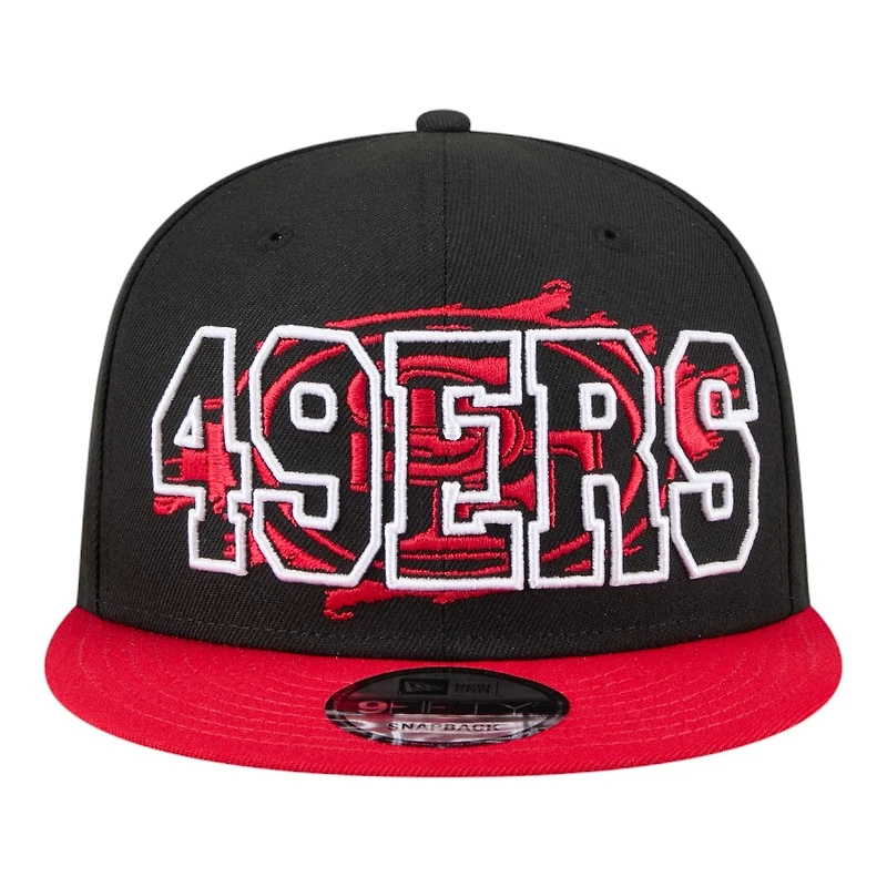 San Francisco 49ers Black and Red Splatter New Era 9FIFTY Snapback Hat