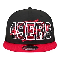 San Francisco 49ers Black and Red Splatter New Era 9FIFTY Snapback Hat