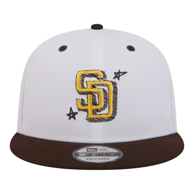San Diego Padres Chrome and Brown Official Doodles New Era 9FIFTY Snapback Hat
