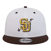 San Diego Padres Chrome and Brown Official Doodles New Era 9FIFTY Snapback Hat