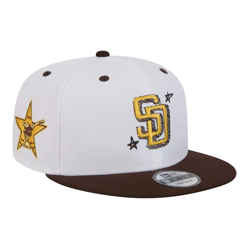 San Diego Padres Chrome and Brown Official Doodles New Era 9FIFTY Snapback Hat