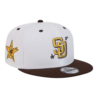 San Diego Padres Chrome and Brown Official Doodles New Era 9FIFTY Snapback Hat