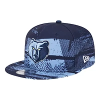 Memphis Grizzlies Navy and Light Blue Tip Off New Era 9FIFTY Snapback Hat