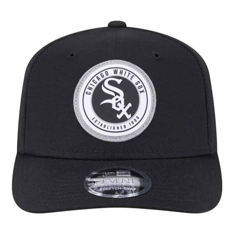Chicago White Sox Black Circle Patch New Era 9SEVENTY Adjustable Hat