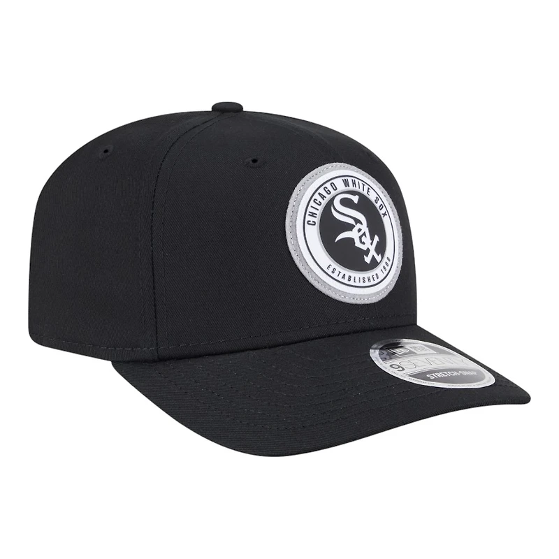 Chicago White Sox Black Circle Patch New Era 9SEVENTY Adjustable Hat