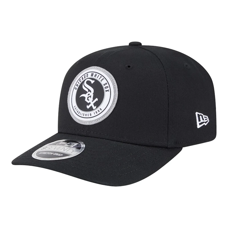 Chicago White Sox Black Circle Patch New Era 9SEVENTY Adjustable Hat