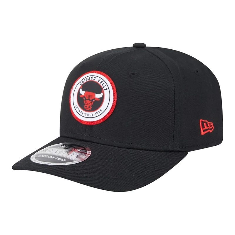 Chicago Bulls Black Circle Patch New Era 9SEVENTY Adjustable Hat
