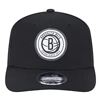 Brooklyn Nets Black Circle Patch New Era 9SEVENTY Adjustable Hat