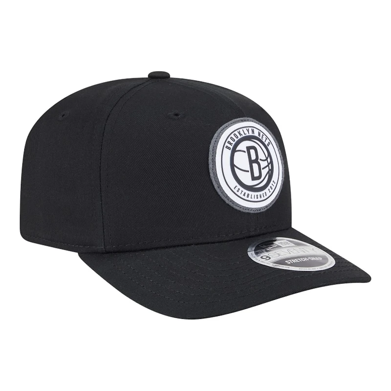 Brooklyn Nets Black Circle Patch New Era 9SEVENTY Adjustable Hat