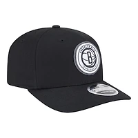 Brooklyn Nets Black Circle Patch New Era 9SEVENTY Adjustable Hat