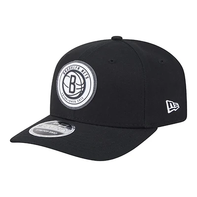 Brooklyn Nets Black Circle Patch New Era 9SEVENTY Adjustable Hat