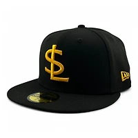 Salt Lake Bees Yellow on Black Alternate MiLB New Era 59FIFTY Fitted Hat