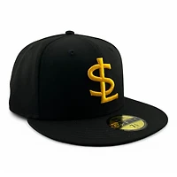 Salt Lake Bees Yellow on Black Alternate MiLB New Era 59FIFTY Fitted Hat