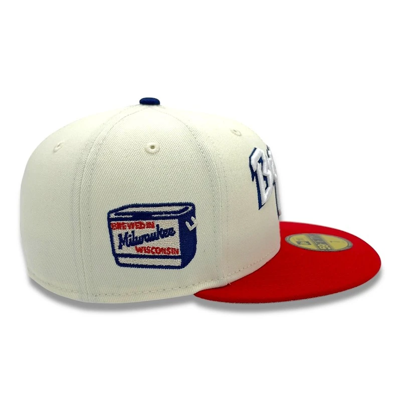 Milwaukee Brewers Chrome and Front Door Red Cooler Patch Gray UV New Era 59FIFTY Fitted Hat