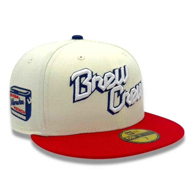 Milwaukee Brewers Chrome and Front Door Red Cooler Patch Gray UV New Era 59FIFTY Fitted Hat