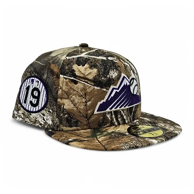 Colorado Rockies Real Tree Camo Leon the Lab Charlie Patch Green UV New Era 59FIFTY Fitted Hat