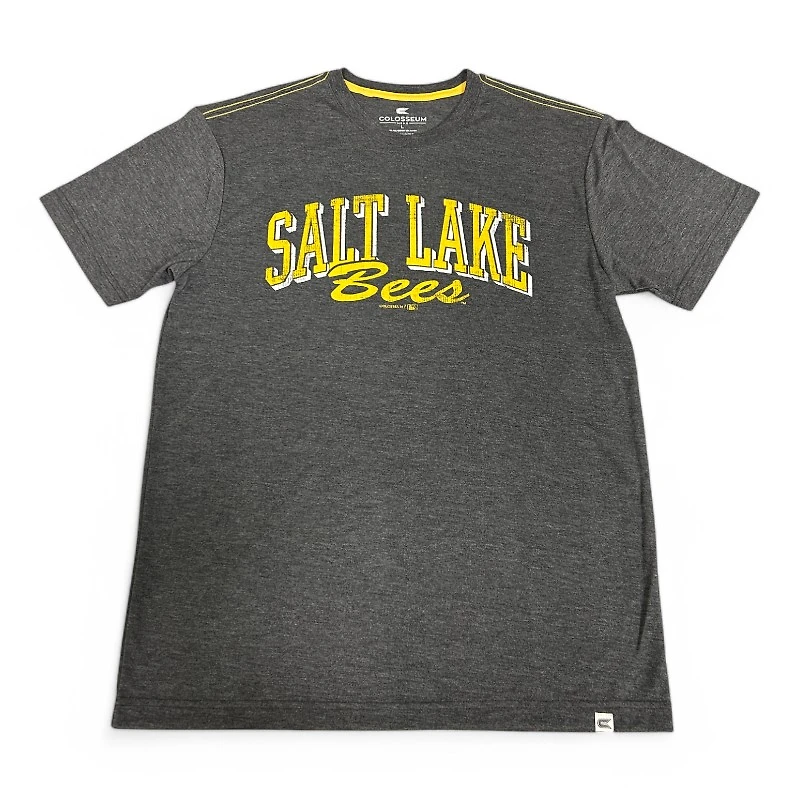 Salt Lake Bees Graphite and Yellow Colosseum T-Shirt