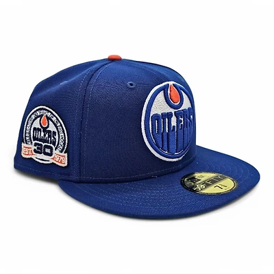 Edmonton Oilers Royal Leon the 30th Anniversary Patch Green UV New Era 59FIFTY Fitted Hat