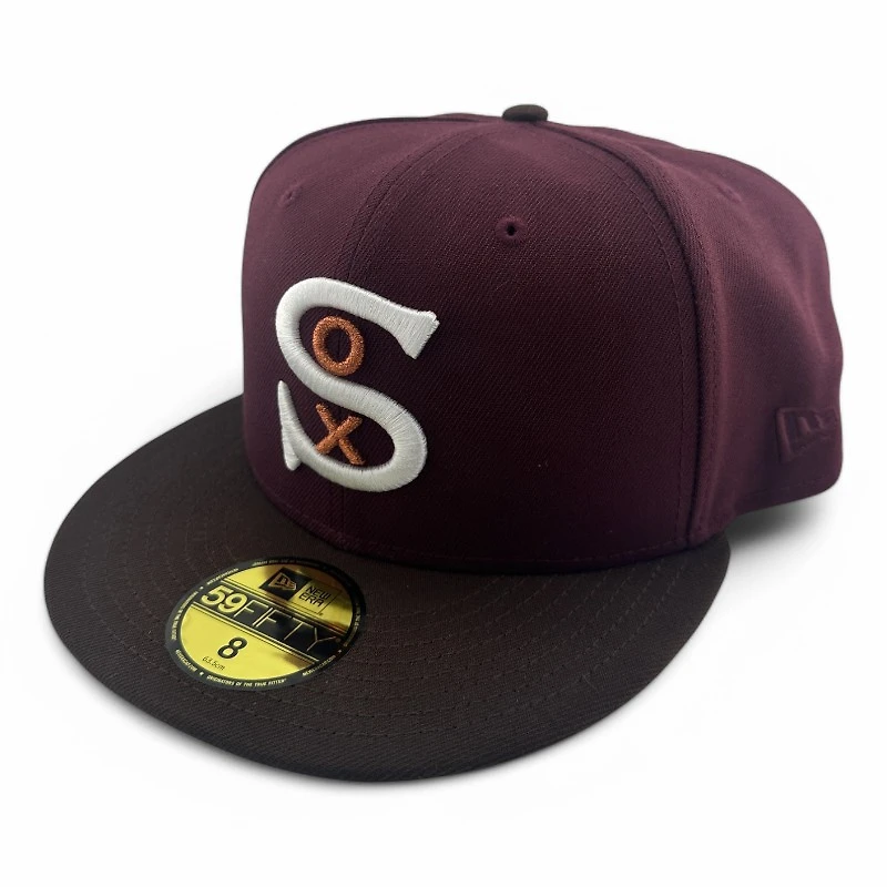 Chicago White Sox Maroon and Brown 1917 WS Patch Gray UV NHL New Era 59FIFTY Fitted Hat