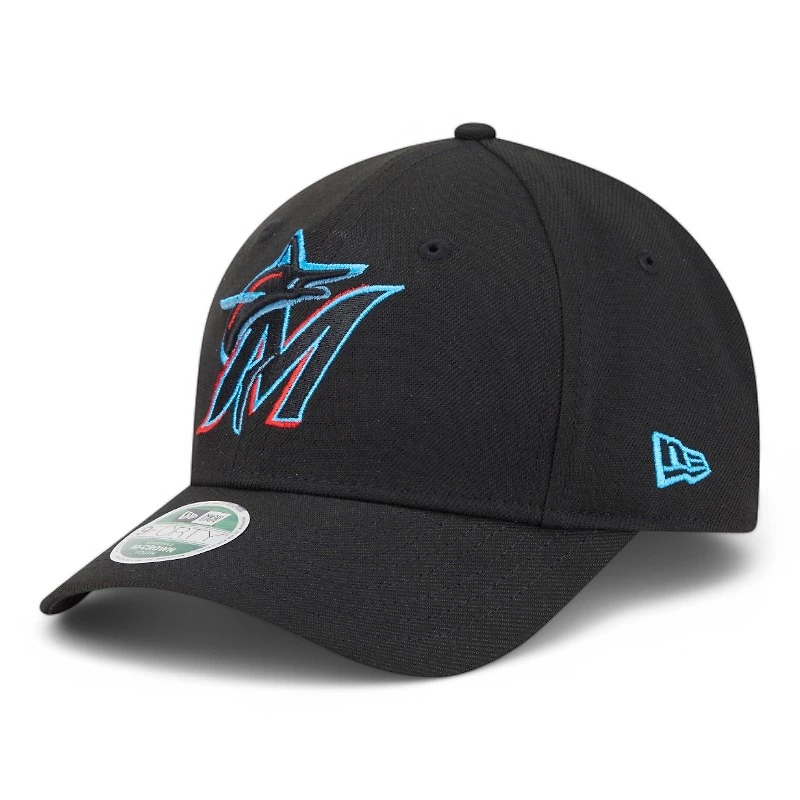 Kids Miami Marlins Black New Era 9FORTY M-Crown Adjustable Hat