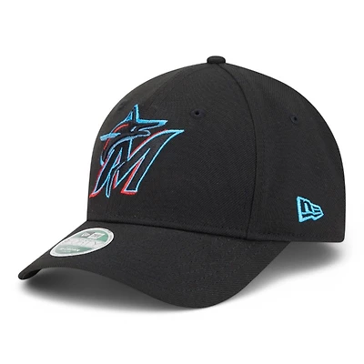 Kids Miami Marlins Black New Era 9FORTY M-Crown Adjustable Hat