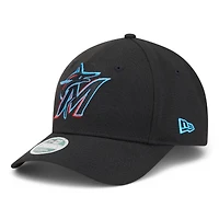 Kids Miami Marlins Black New Era 9FORTY M-Crown Adjustable Hat