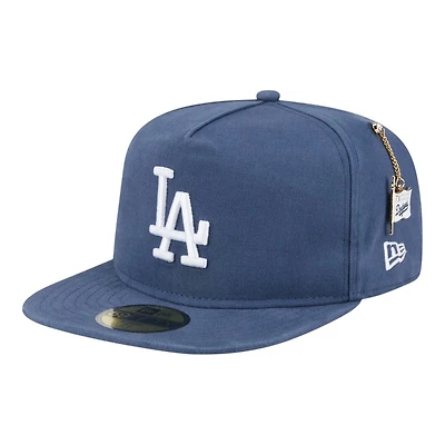 Los Angeles Dodgers Blue Denim Chain with Flag New Era 59FIFTY A-Frame Fitted Hat