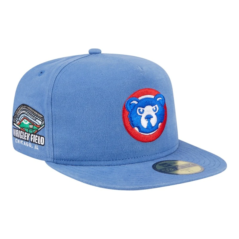 Chicago Cubs Blue Denim Chain with Flag New Era 59FIFTY A-Frame Fitted Hat
