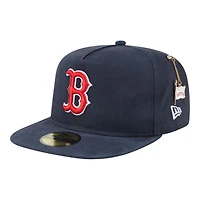 Boston Red Sox Navy Denim Chain with Flag New Era 59FIFTY A-Frame Fitted Hat