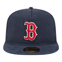 Boston Red Sox Navy Denim Chain with Flag New Era 59FIFTY A-Frame Fitted Hat