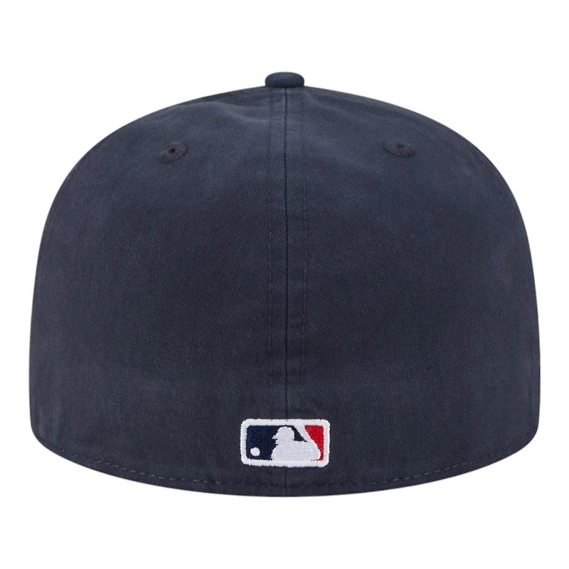 Boston Red Sox Navy Denim Chain with Flag New Era 59FIFTY A-Frame Fitted Hat