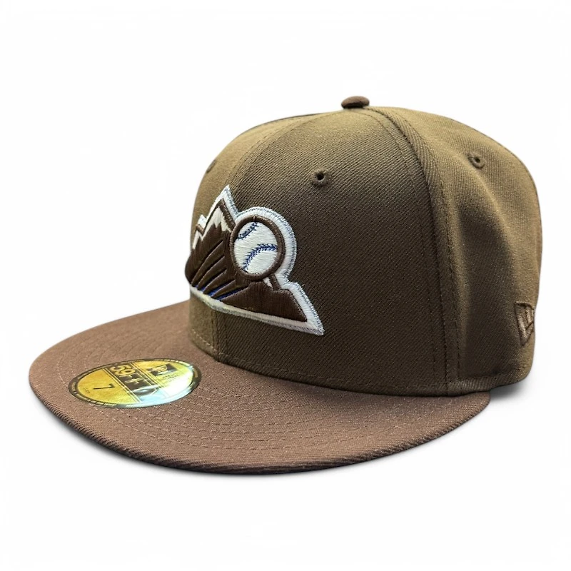 Colorado Rockies Brown and Royal Inaugural Year Patch Gray UV New Era 59FIFTY Fitted Hat